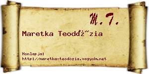 Maretka Teodózia névjegykártya